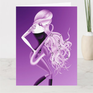 Lady Saxophonist Greetings Card