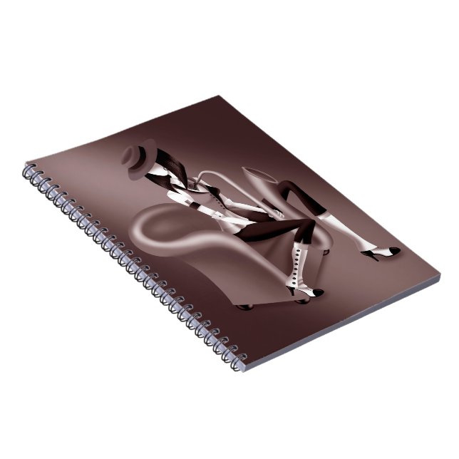 Lady Saxophonist - Jazz-Inspired Notebook (Right Side)