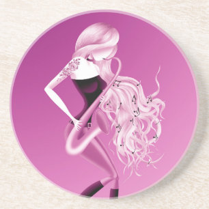 Lady Saxophonist Musician  Coaster