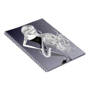 Lady Saxophonist Musician grey monochrome  Notebook