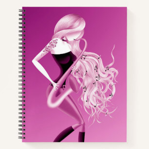 Lady Saxophonist Musician   Notebook