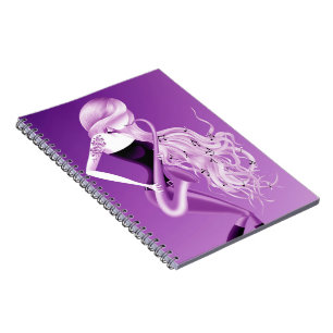 Lady Saxophonist Musician Purple Notebook
