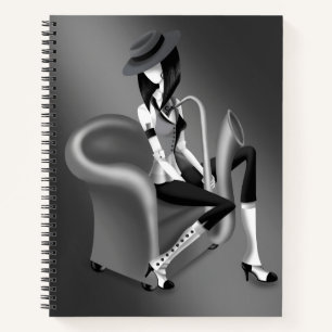 Lady Saxophoniste - Carnet inspiré du jazz