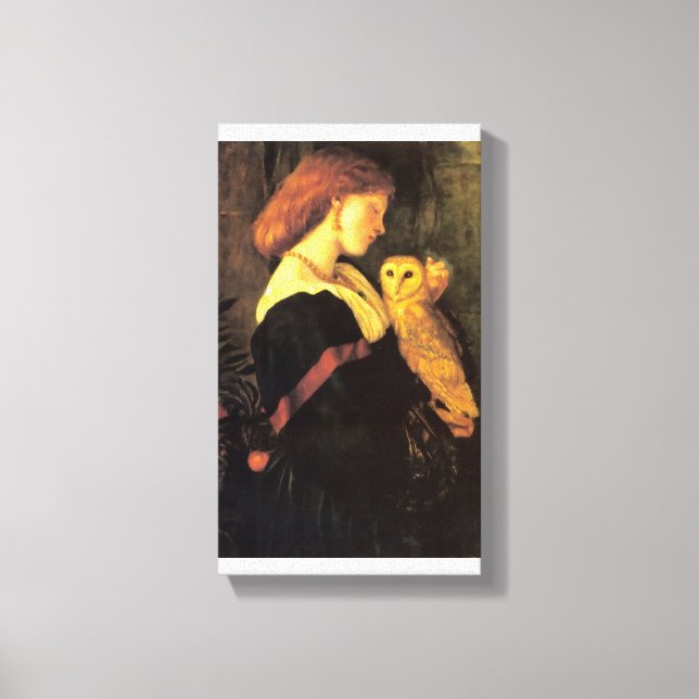 Lady screech Owl antique painting Canvas Print (Front)