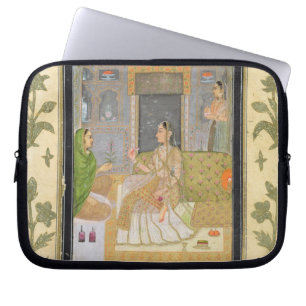 Lady seated in a Pavilion with attendants, from th Laptop Sleeve