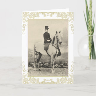 Lady sidesaddle rider carte d'anniversaire
