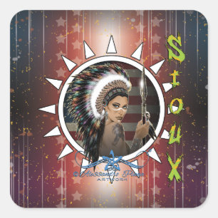 Lady Sioux Square Sticker
