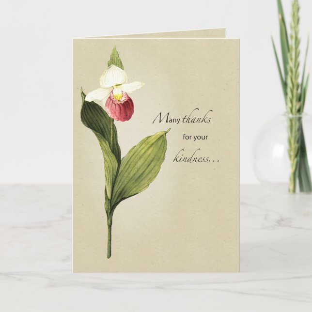 Lady Slipper Kindness Thank You Card (Front)