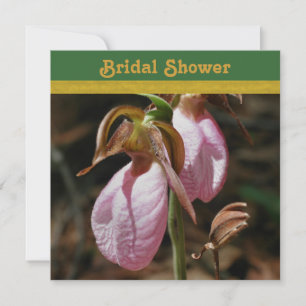 Lady Slipper Orchid Flowers Bridal Shower  Invitation