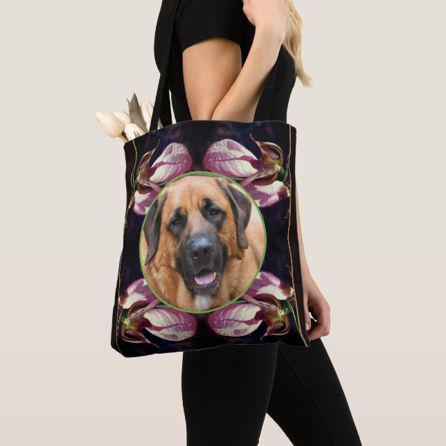 Lady Slipper Orchid Frame Create Your Own Photo Tote Bag (Close Up)