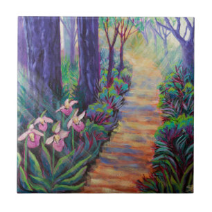 Lady Slippers on the Path Tile