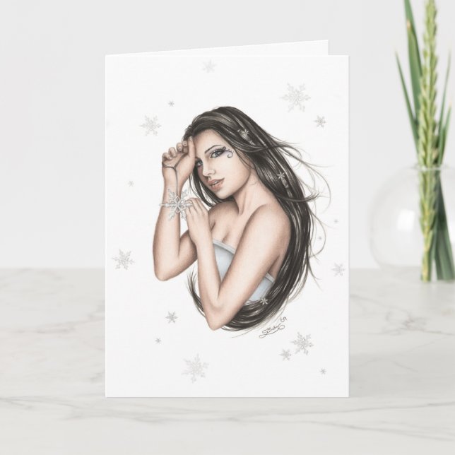 Lady Snowflake Christmas Card (Front)