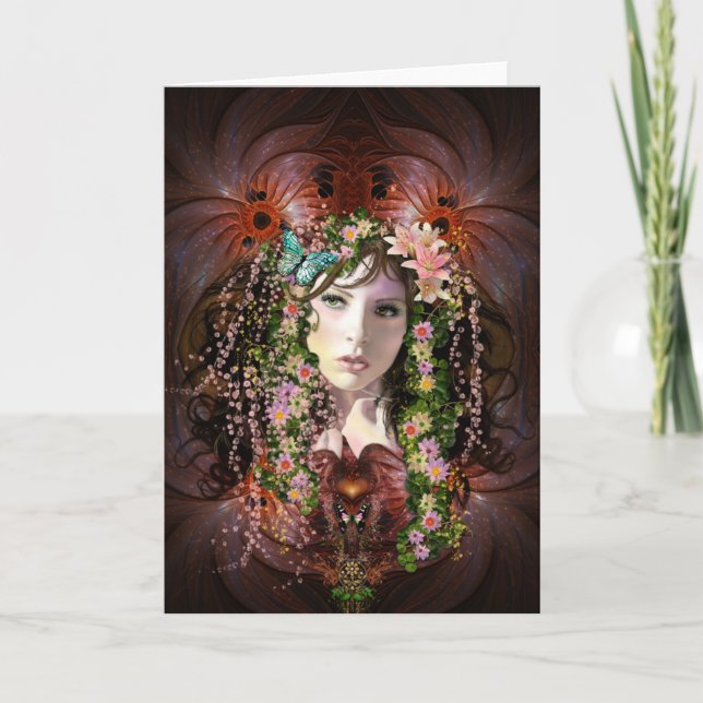 Lady Spring Goddess Blank Note Card (Front)