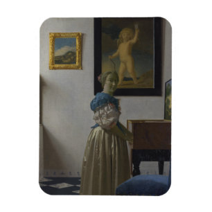 Lady Standing at a Virginal by Johannes Vermeer Magnet
