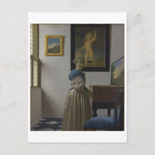 Lady Standing at a Virginal by Johannes Vermeer Postcard