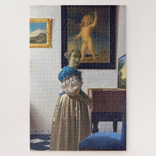 Lady Standing at a Virginal, Johannes Vermeer Jigsaw Puzzle (Vertical)
