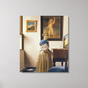 Lady standing at the Virginal, c.1672-73 Canvas Print
