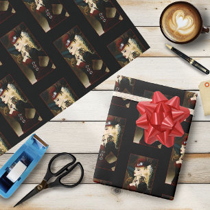 Lady Steampunk Victorian Red Wrapping Paper