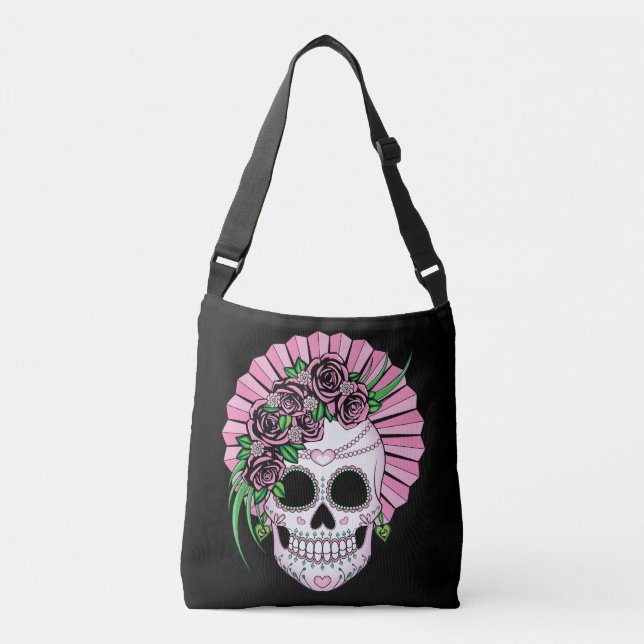 Lady Sugar Skull Crossbody Bag (Front)