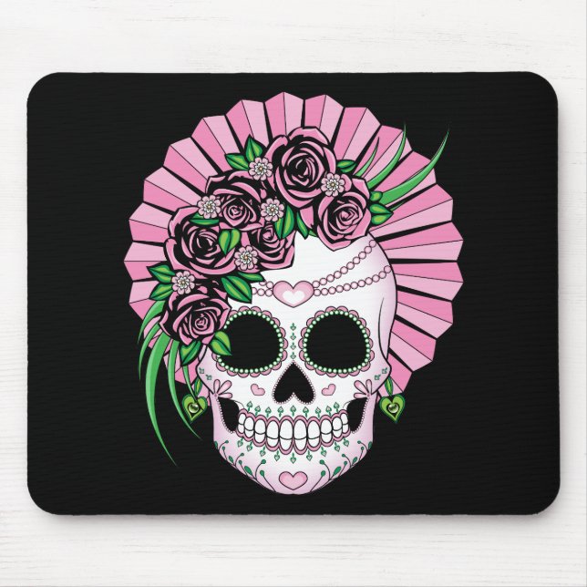 Lady Sugar Skull Mouse Pad (Front)