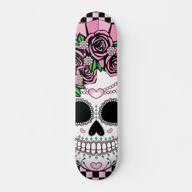 Lady Sugar Skull Skateboard (Front)