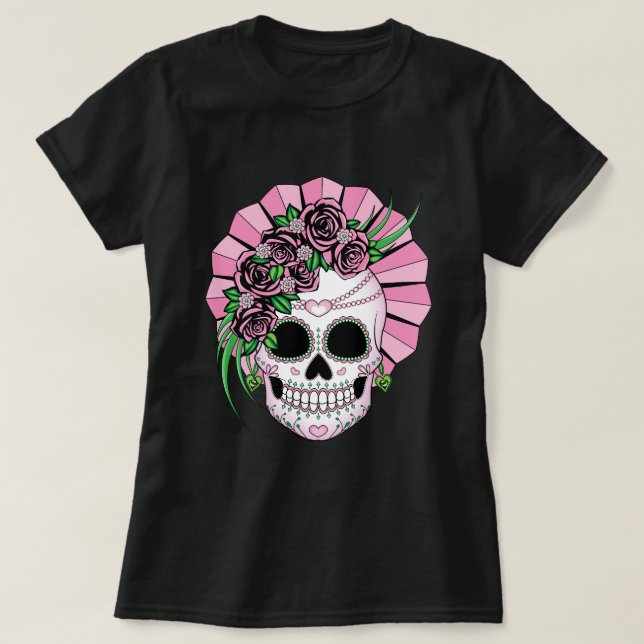 Lady Sugar Skull T-Shirt (Design Front)