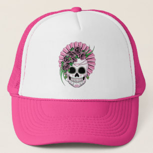 Lady Sugar Skull Trucker Hat