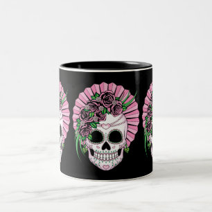 Lady Sugar Skull Two-Tone Coffee Mug