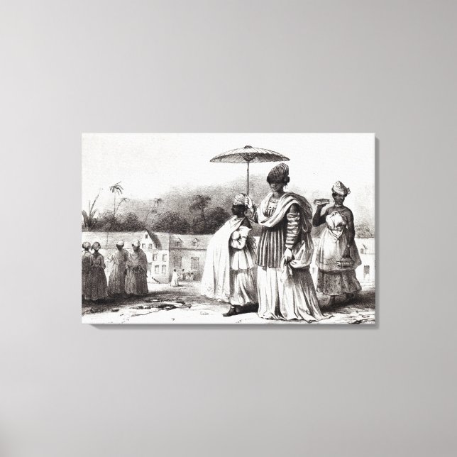 Lady taking child to Baptism Canvas Print (Front)