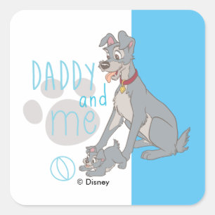 Lady & The Tramp   Daddy and Me Square Sticker