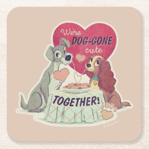 Lady & the Tramp Square Paper Coaster