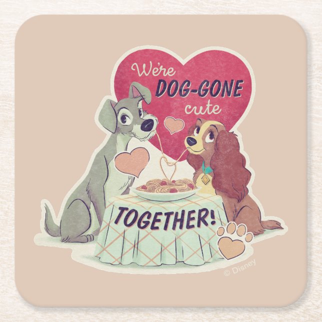 Lady & the Tramp Square Paper Coaster (Front)