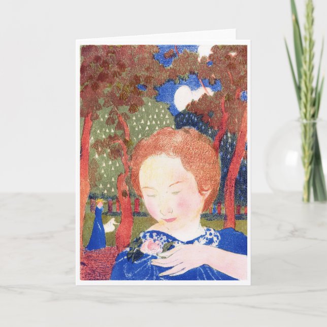 Lady Touching the Corsage, Maurice Denis Card (Front)