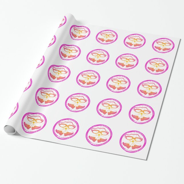 Lady Triathlon Wrapping Paper (Unrolled)