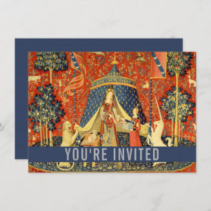 Lady Unicorn Medieval Print Customize Tapestry Art Invitation