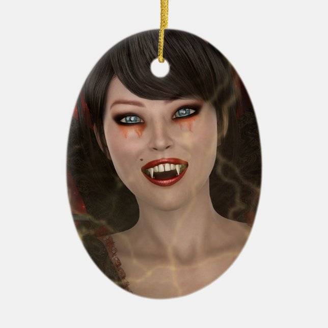 Lady Vamp Ceramic Ornament (Front)