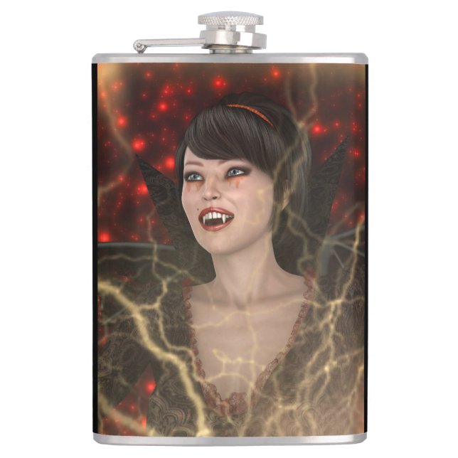 Lady Vamp Hip Flask (Front)