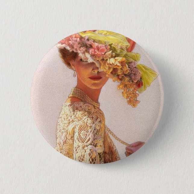Lady Victoria 2 Inch Round Button (Front)