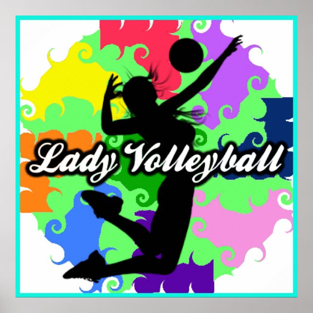 Lady Volleyball Graphic Poster (Front)
