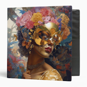 Lady Wearing Mask Black Fantasy Art Binder