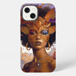 Lady Wearing Mask Black Fantasy Art iPhone 13 Case