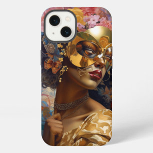 Lady Wearing Mask Black Fantasy Art iPhone 13 Case