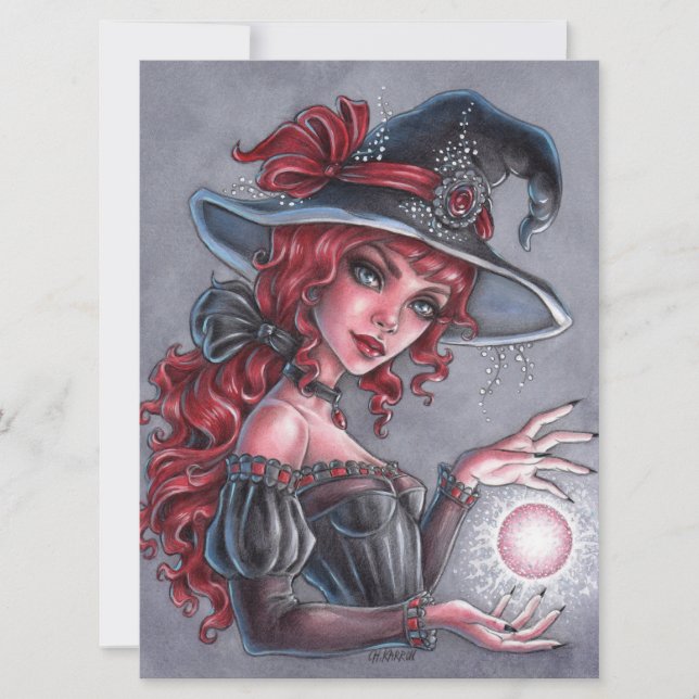 Lady Witch Female Imaginaire Casquette carte d'art (Devant)