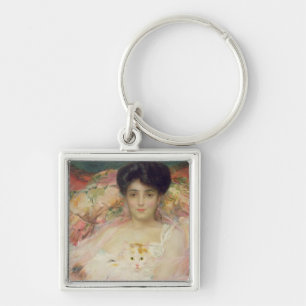 Lady with a Cat, 1904 Keychain