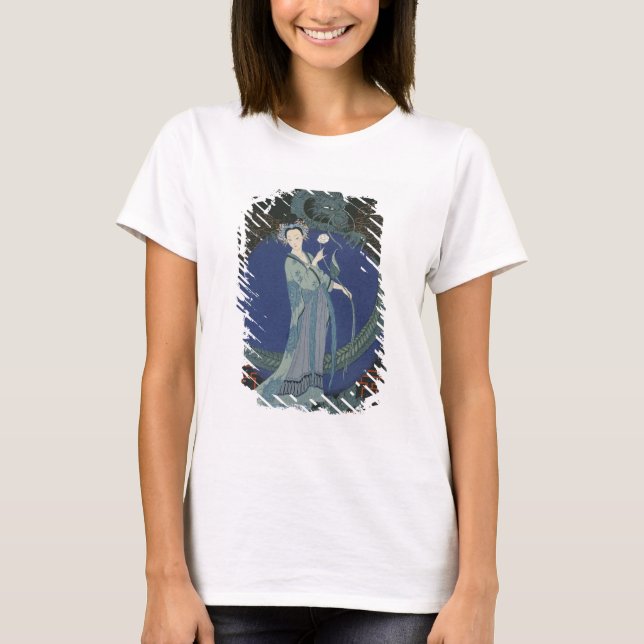 Lady with a Dragon (colour litho) T-Shirt (Front)
