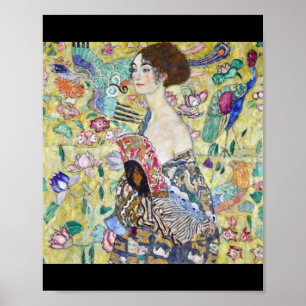 Lady with A Fan, Gustav Klimt Poster