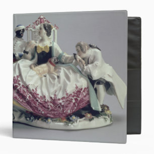 Lady with a lapdog, man and black servant, 1737 binder