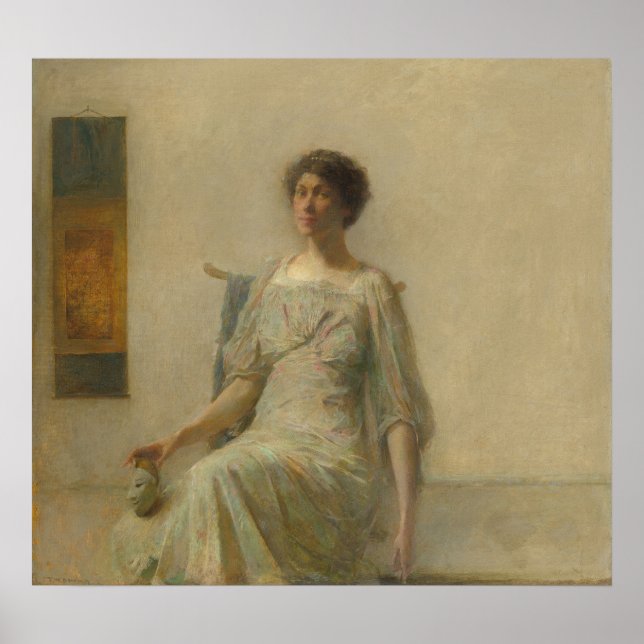 Lady with a Mask - Thomas Dewing Fine Art Poster (Front)