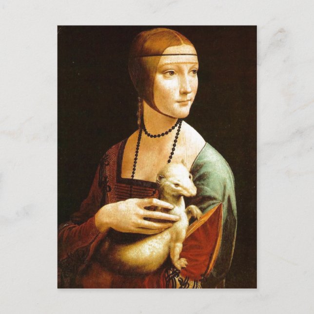 Lady with an Ermine by Leonardo da Vinci , 1483, o Postcard (Front)