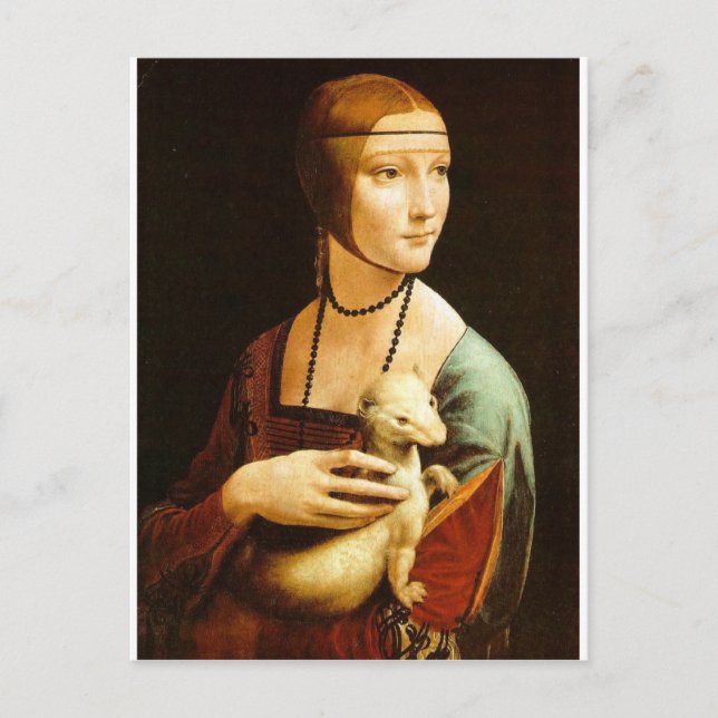 Lady with an Ermine by Leonardo Da Vinci c. 1490 Postcard (Front)
